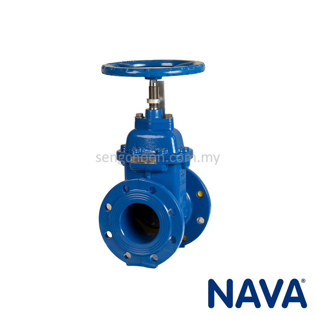 NAVA EPOXY COATED DUCTILE IRON NRS GATE VALVE PN16 FLANGED 831A