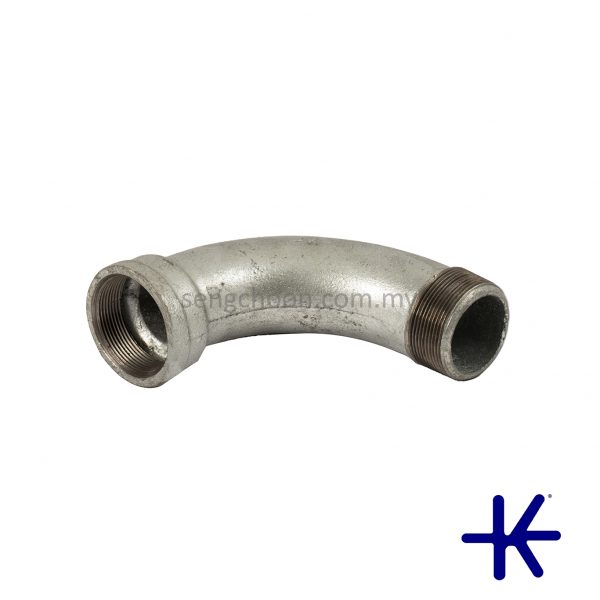 KINKO GALVANISED MALLEABLE IRON MF LONG BEND 90 DEGREE BSPT