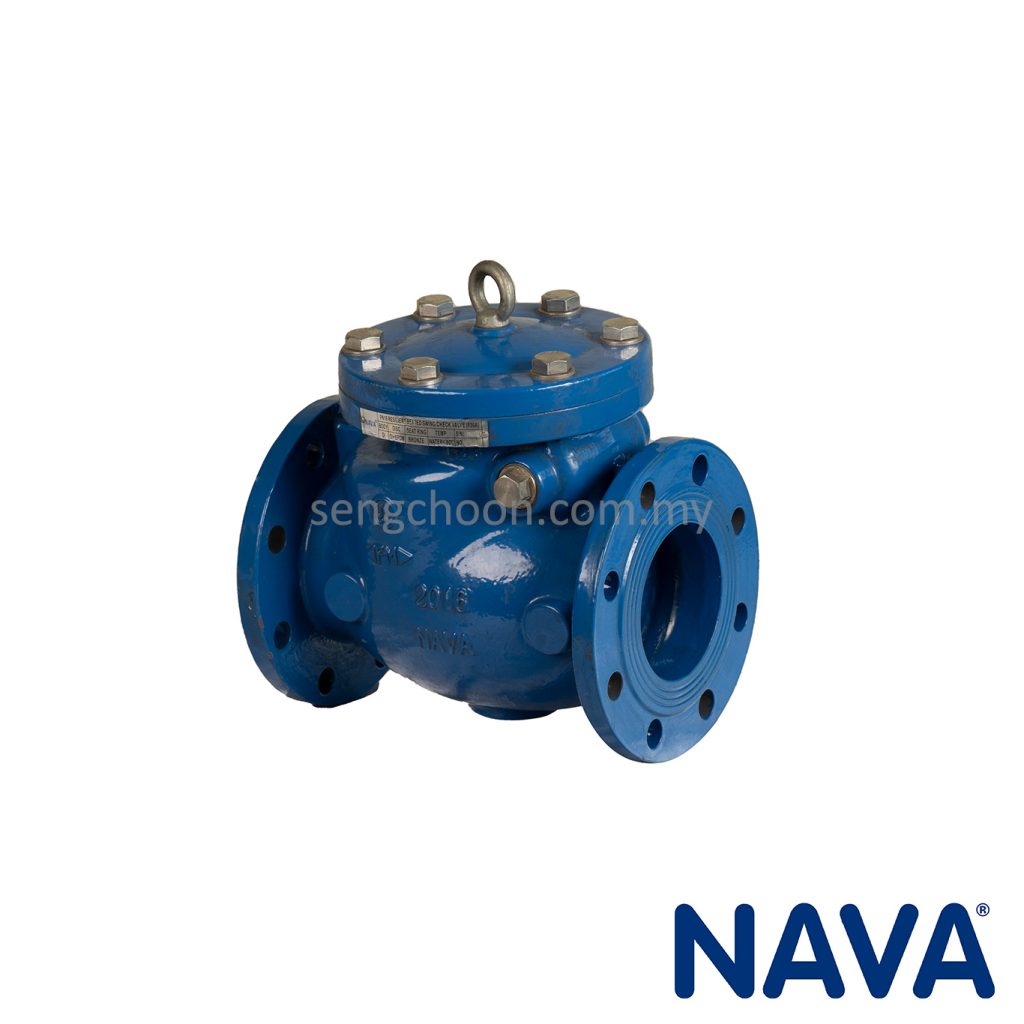 NAVA EPOXY COATED DUCTILE IRON SWING CHECK VALVE, PN16 FLANGED, 836A (2