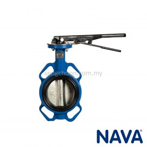 NAVA EPOXY COATED DUCTILE IRON WAFER LEVER BUTTERFLY VALVE, PN16, 837LA